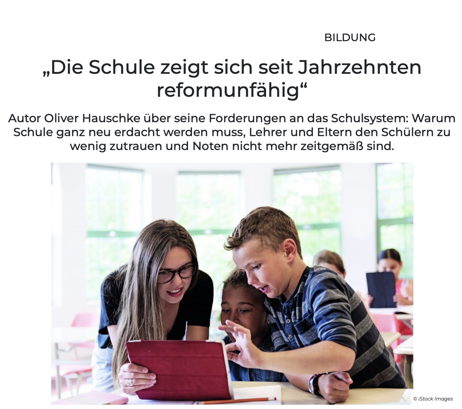 Die Schule zeigt sich seit Jahrzehnten reformunfähig